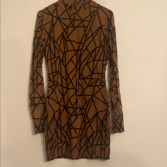 SHEIN Dresses & Skirts - SHEIN Black and Brown Bodycon Long Sleeve Dress